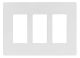 3-Gang  Decora Plate White Screwless